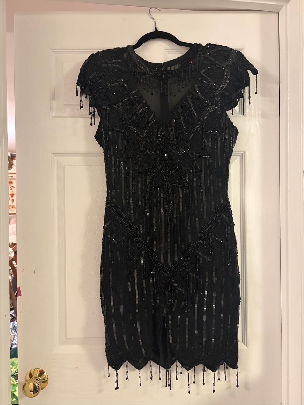Laurence Kazar Black Beaded Sequin Iconic 1920s dress
